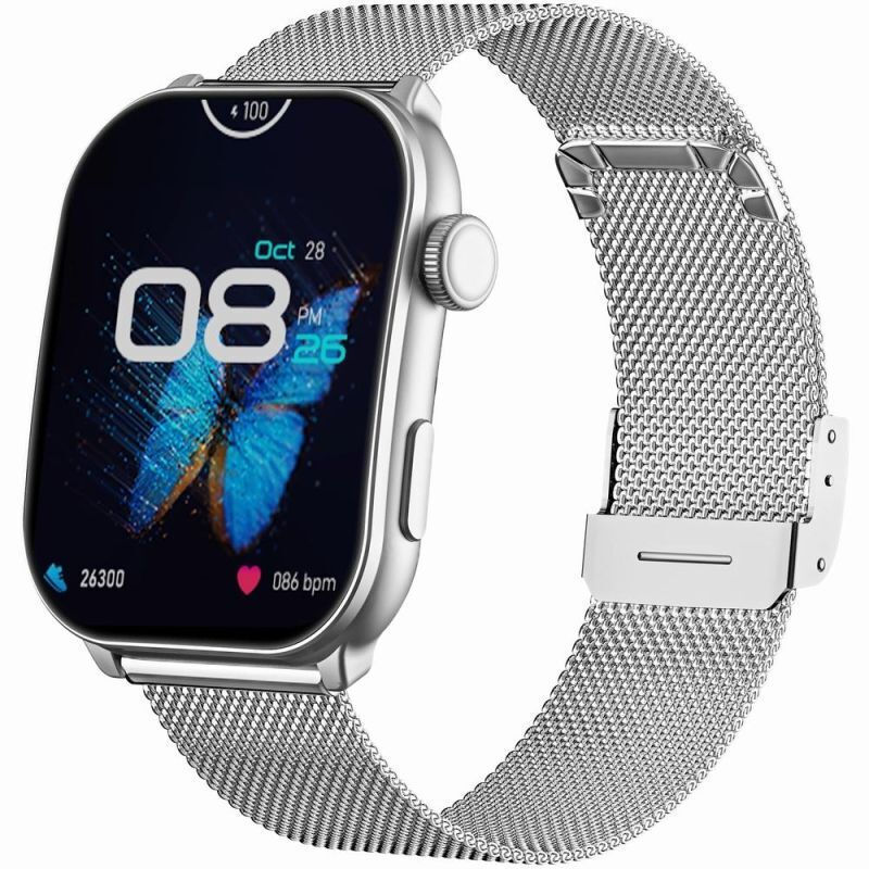 Women's Smartwatch Gravity Gt28-9 Strap + Bracelet Black Silver görünüm 4