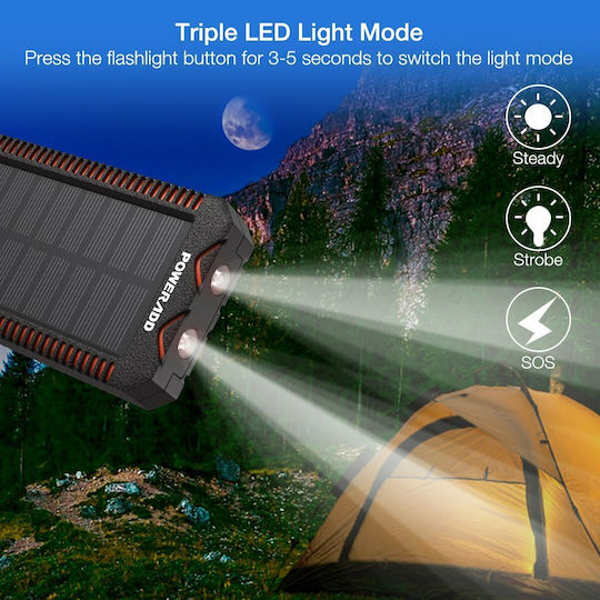 Poweradd Apollo 2 Solar Power Bank 12000mAh 18W with 2 USB-A Ports Black view 9