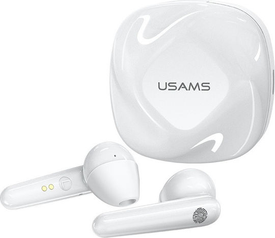 Usams SD Series Earbud Bluetooth Handsfree Earphones with Charging Case White view 2