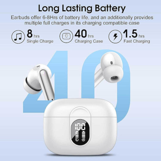 Csasan J90 Pro In-ear Bluetooth Handsfree Earphones with Sweat Resistance and Charging Case White vista 4