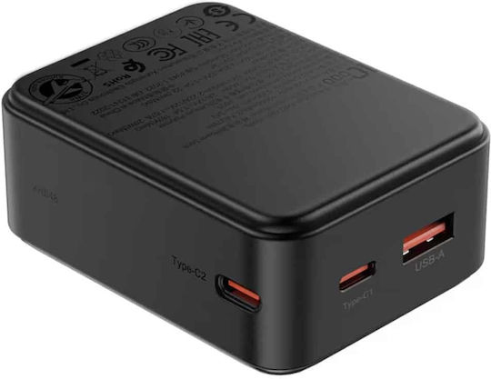 Acefast Power Bank 10000mAh 22.5W with USB-A Port and 2 USB-C Ports Black view 3