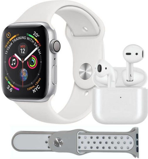 T55 Pro Max Aluminium 44mm Smartwatch with Heart Rate Monitor (White) view 2