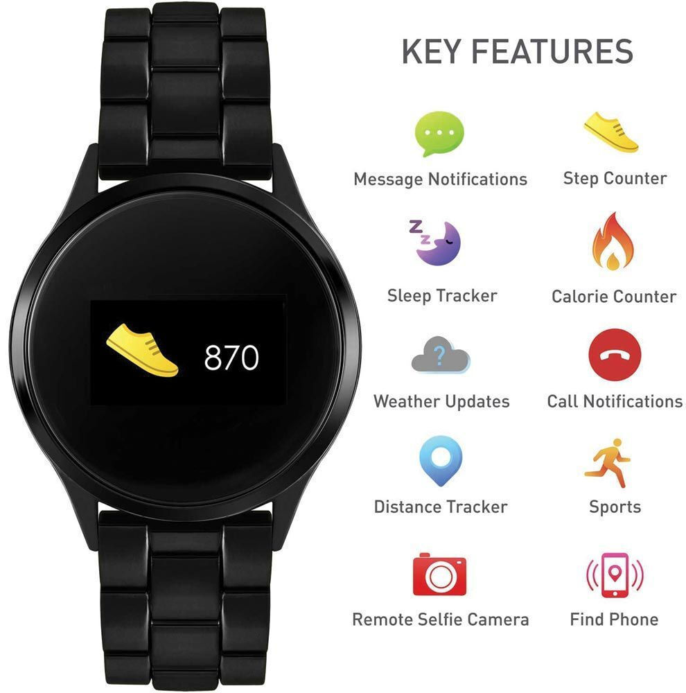 Reflex Active Series 04 38mm Smartwatch with Heart Rate Monitor (Black Bracelet) view 3