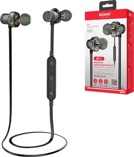 Ipipoo DP-1 In-ear Bluetooth Handsfree Earphones with Sweat Resistance Black