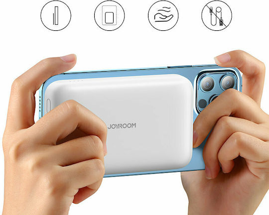 Joyroom JR-W020 MagSafe Power Bank 10000mAh 20W with USB-A Port and USB-C Port Power Delivery White view 2