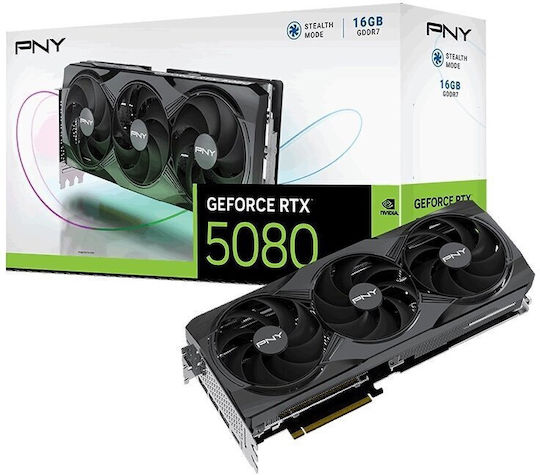 PNY GeForce RTX 5080 16GB GDDR7 Triple Fan Graphics Card