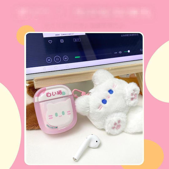 EJ-002 Earbud Bluetooth Handsfree Headphones with Pink Charging Case