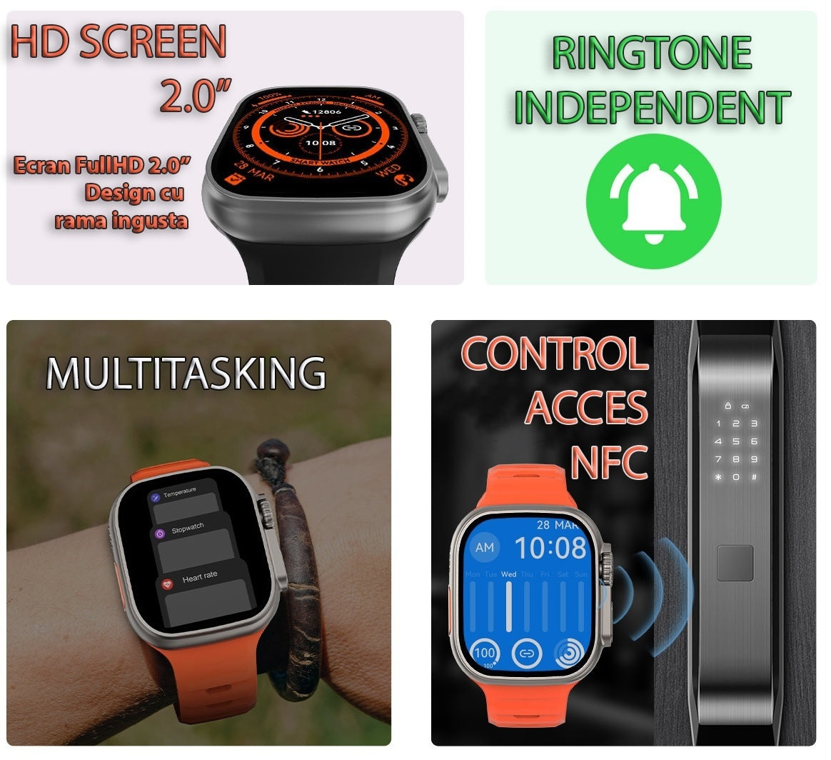 Extra Strap Aluminium Smartwatch with Heart Rate Monitor (Silver - Large) view 4