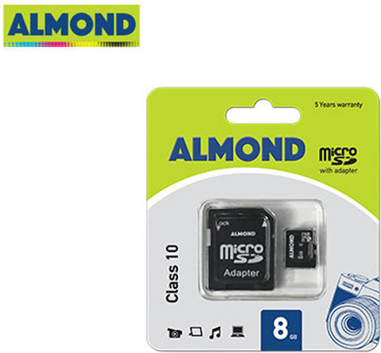 Almond microSDHC 8GB Class 10 with Adapter view 1