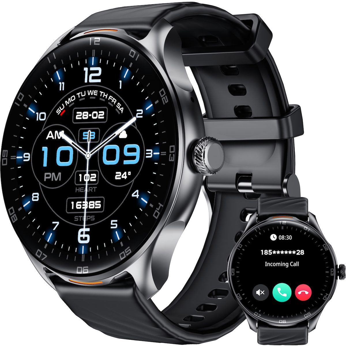 Oukitel V6 Smartwatch with Heart Rate Monitor (Black) view 1