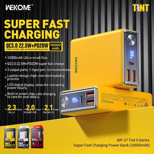 WK Wp-27 Power Bank 10000mAh 20W Power Delivery White view 3