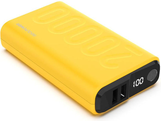 RealPower PB-20000 Power Pack 20000mAh with 2 USB-A Ports and USB-C Port Yellow