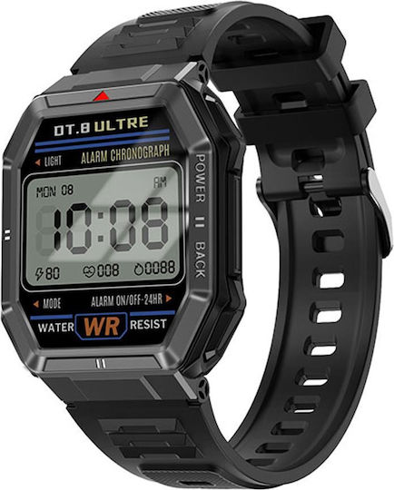NO.1 Dt108 Smartwatch with Heart Rate Monitor (Black) vue 2