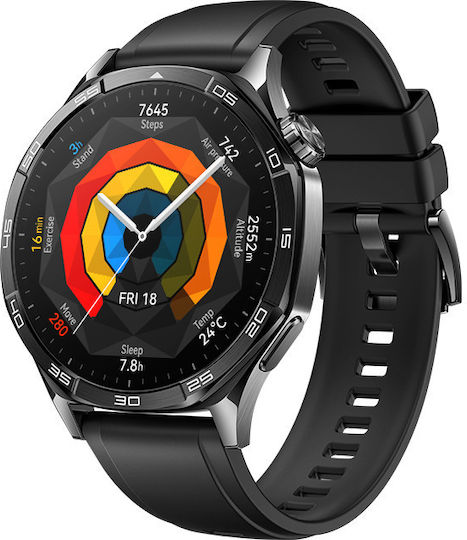 Huawei Watch GT 5 Stainless Steel 46mm Waterproof with Heart Rate Monitor (Black) view 2