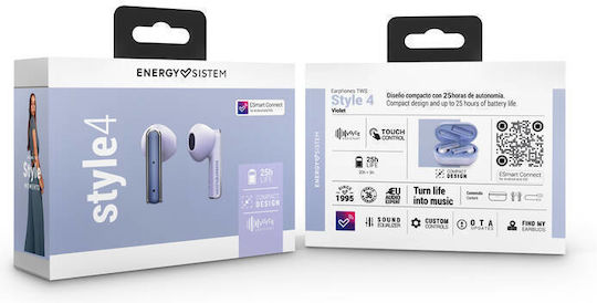 Energy Sistem Style 4 In-ear Bluetooth Handsfree Earphones with Charging Case Violet view 7