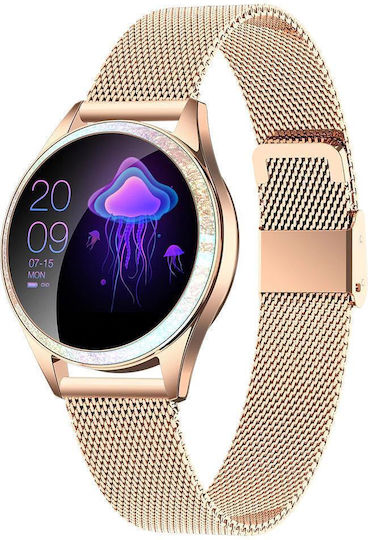 Kingwear KW20 Stainless Steel 38mm Smartwatch with SIM and Heart Rate Monitor (Gold) view 1
