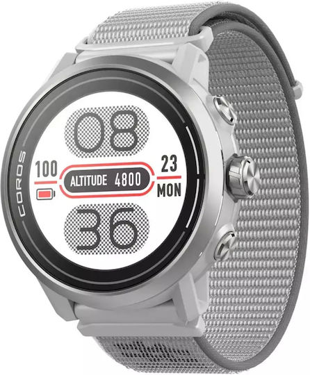 Coros Apex2 Titanium 43mm Waterproof Smartwatch with Heart Rate Monitor (Gray)