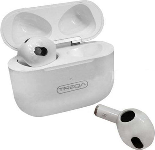 Treqa BT-300Pro Earbud Bluetooth Handsfree Earphones with Charging Case White view 1