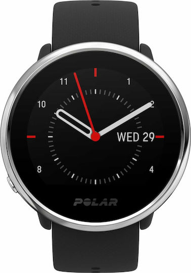 Polar Ignite Stainless Steel 43mm Waterproof Smartwatch with Heart Rate Monitor (Black) vue 8