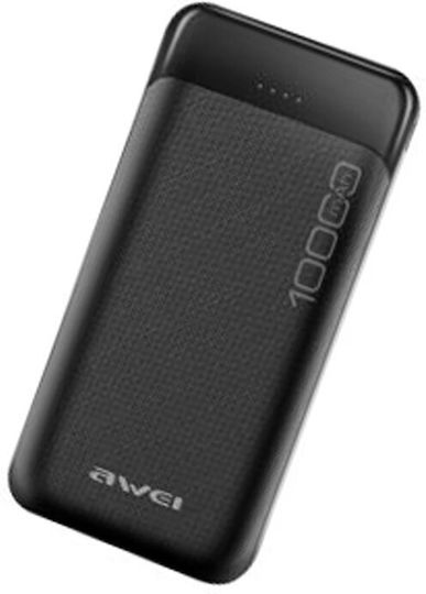 Awei P37K Power Bank 10000mAh with 2 USB-A Ports and USB-C Port Black vue 7
