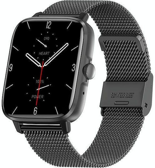 DT102 Smartwatch with Heart Rate Monitor (Black Steel) view 1