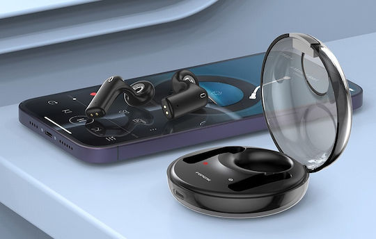 Foneng BL132 Open Ear Bluetooth Handsfree Earphones with Charging Case Black view 3