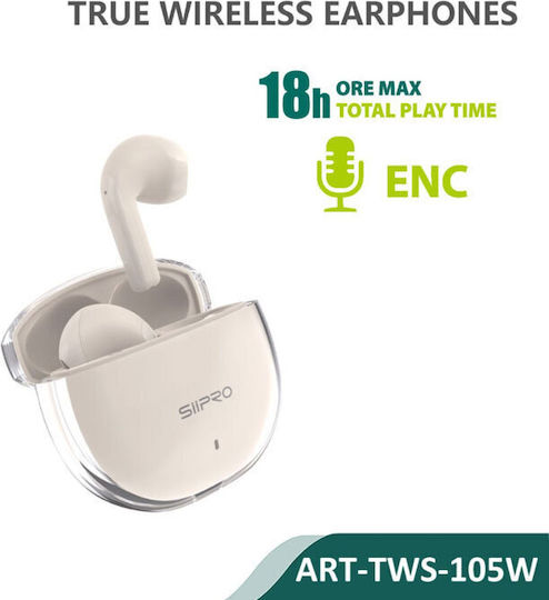 SiiPro TWS-105W In-ear Bluetooth Handsfree Earphones with Charging Case Beige view 1
