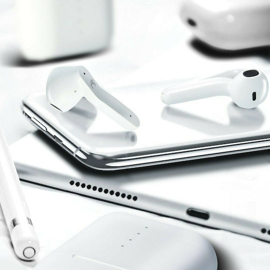 HP-037 Earbud Bluetooth Handsfree Earphones with Charging Case White view 3