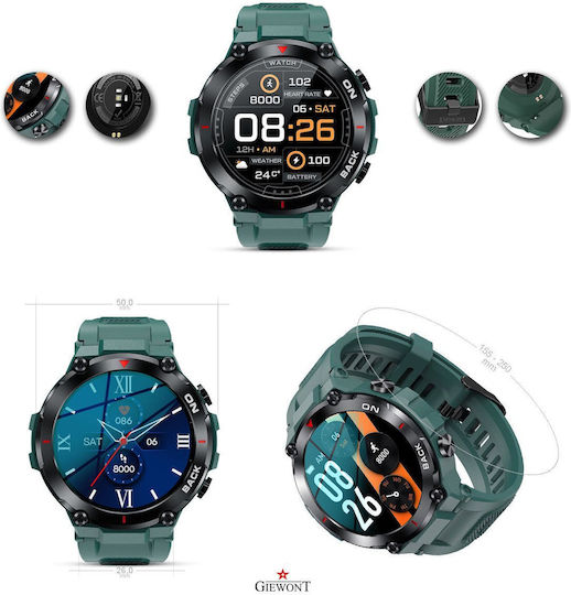 Giewont GW460 Smartwatch with Heart Rate Monitor (Sea Green) view 2