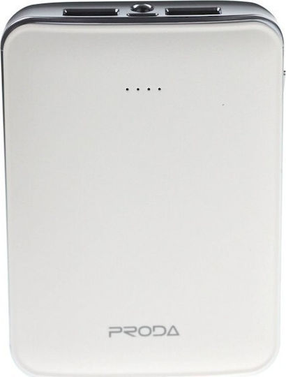 Remax Proda Mink Power Bank 10000mAh with 2 USB-A Ports White