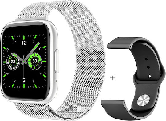Times Collection Smartwatch Idealstore 1.55 Inch Touch Screen Bluetooth Call Answering Message Social Media Notifications Sleep Monitoring Blood Pressure Multi-sport Android-ios Silver Edition Includes 2 Bands