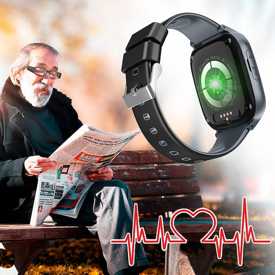 Wonlex D32S Smartwatch with SIM and Heart Rate Monitor (Black Case / Black Silicone Strap) view 5