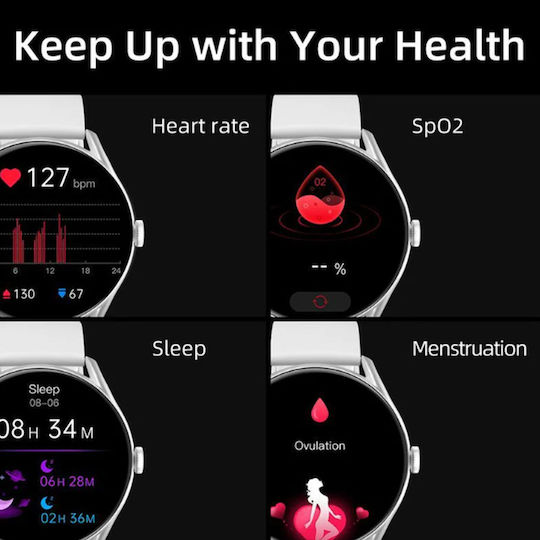 QCY GT S3 Smartwatch with Heart Rate Monitor (Gray) view 8