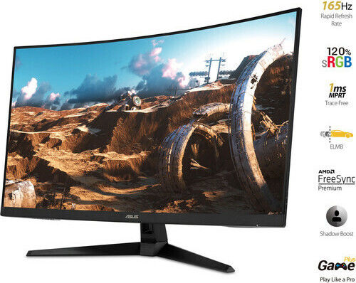 Asus VG328H1B VA Curved Gaming Monitor 31.5" FHD 1920x1080 165Hz view 2