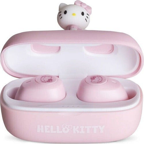 OTL Hello Kitty 3D Character In-ear Bluetooth Handsfree Earphones with Charging Case Pink view 2