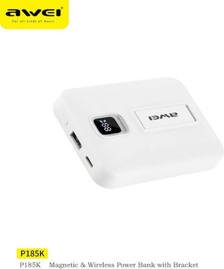 Awei P185K Power Bank 10000mAh with USB-A Port Power Delivery White