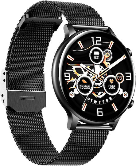 Smartwatch Versa Idealstore 1.32 Inch Screen Size Water Resistant Bluetooth Heart Rate Monitor Blood Pressure Blood Oxygen Call Notifications Multi Sport Compatible Ios Android Black