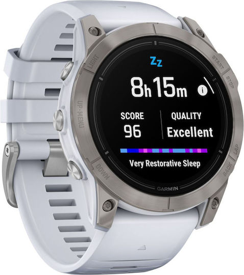Garmin Epix Pro (Gen 2) Sapphire Edition Titanium 51mm Waterproof Smartwatch with Heart Rate Monitor (Titanium with Whitestone) view 3