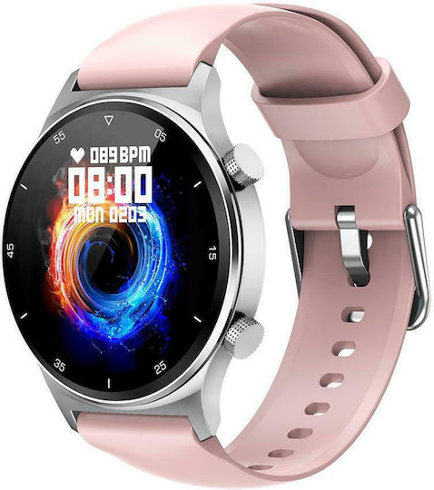 NK09 Smartwatch with Heart Rate Monitor (Pink)