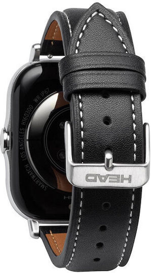 Head Los Angeles 37mm Smartwatch with Heart Rate Monitor (Black with Leather Strap) view 3