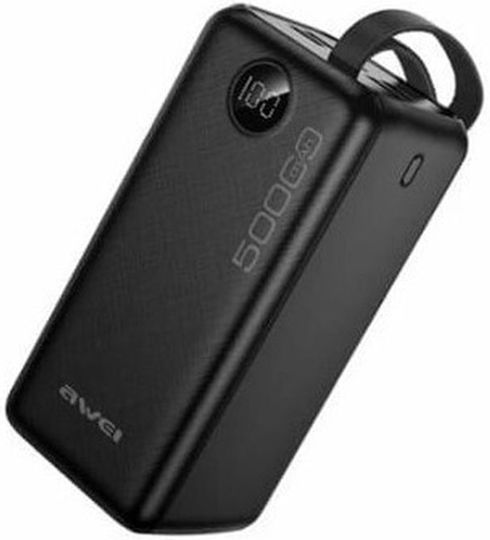 Awei P36K Power Bank 50000mAh 22.5W with 4 USB-A Ports and USB-C Port Power Delivery Black
