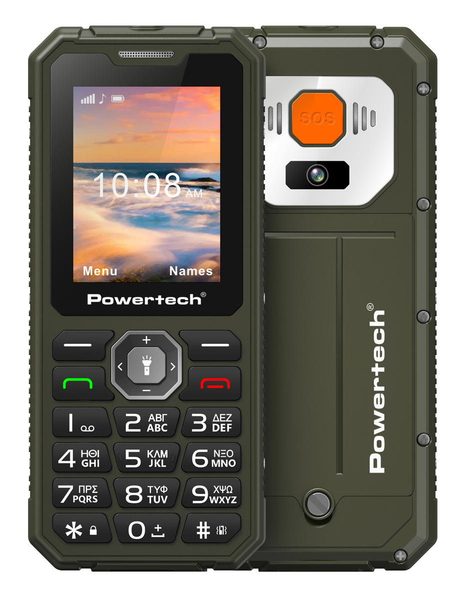 Powertech Sentry Armor Dual SIM Mobile Phone with Buttons Khaki दृश्य 2