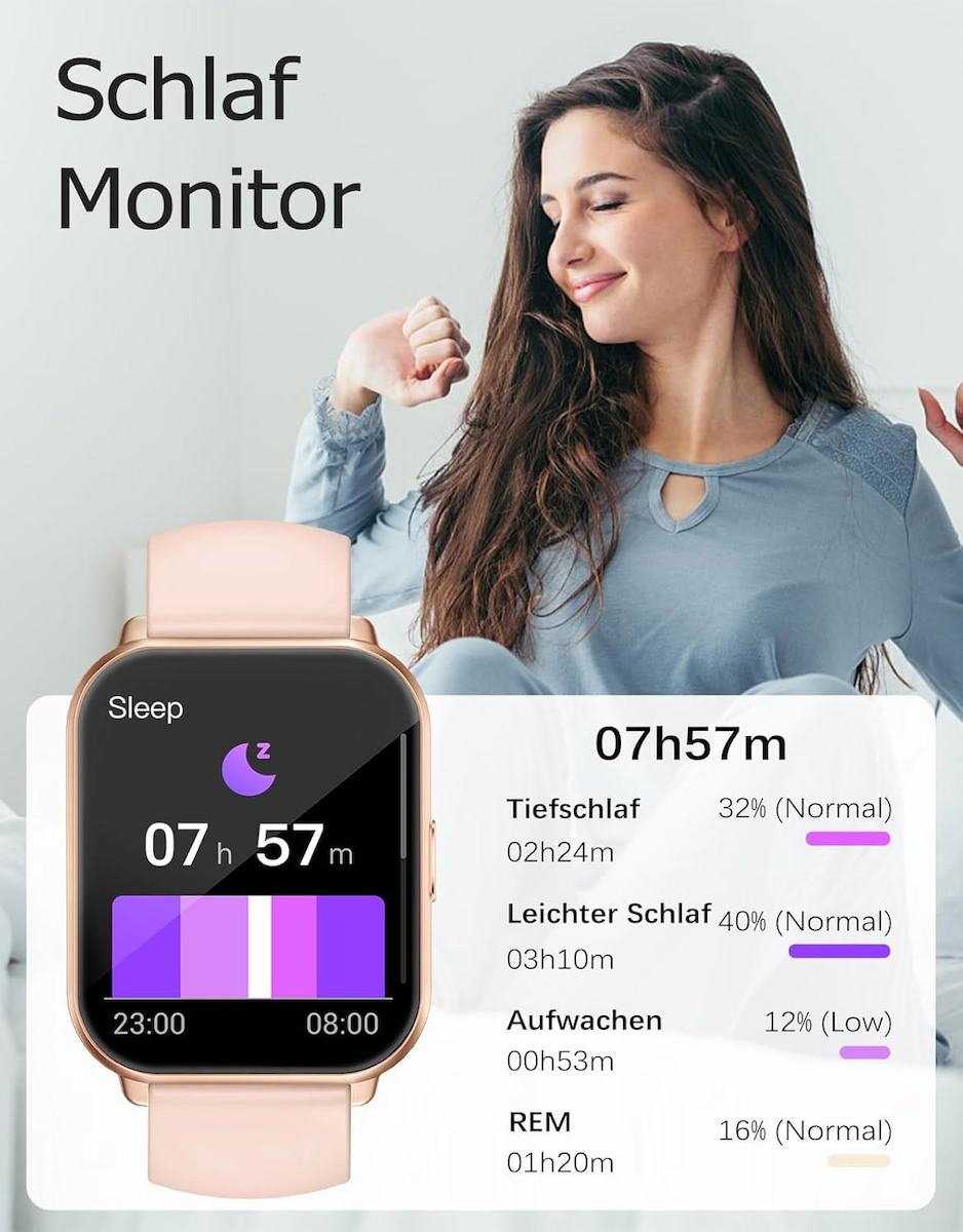 Ruimen D1 Smartwatch with SIM and Heart Rate Monitor (Pink) view 5