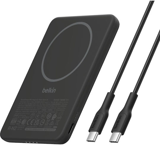Belkin BoostCharge Slim Magnetic Power Bank 5000mAh 5W with USB-C Port Black