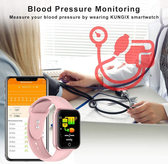 KG07 Smartwatch with Heart Rate Monitor (Pink) view 3