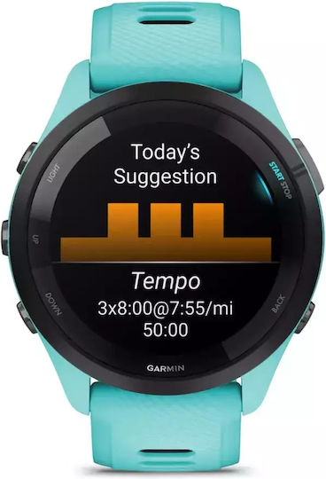 Garmin Forerunner 265 Waterproof Smartwatch with Heart Rate Monitor (Aqua/Black) view 2