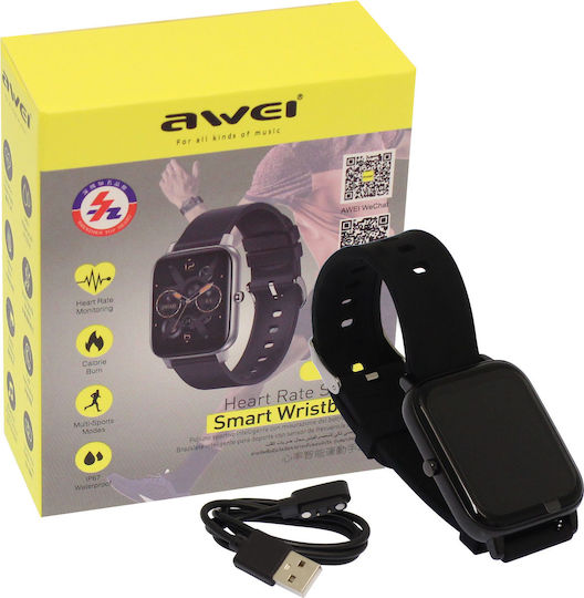 Awei H6 Smartwatch with Heart Rate Monitor (Black) vista 5