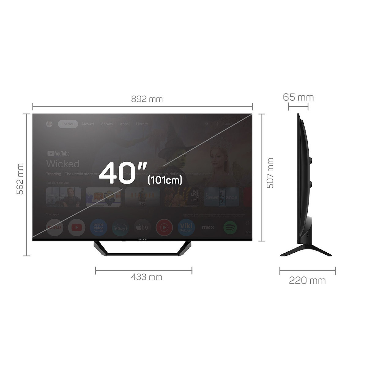Tesla Smart Television 40" Full HD LED 40E655BFS (2025) view 6