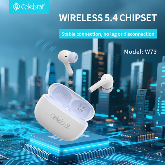 Celebrat W73 In-ear Bluetooth Handsfree Earphones with Sweat Resistance and Charging Case Black view 4