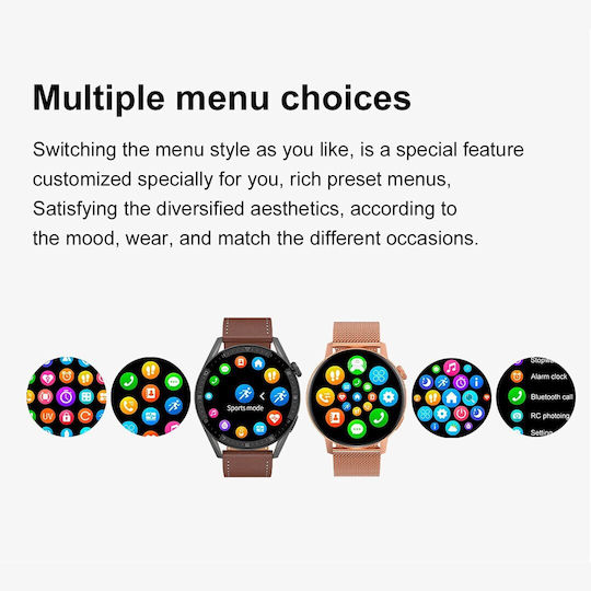 NO.1 DT3 Mini Smartwatch with Heart Rate Monitor (Black Case / Black Silicone Strap) view 3